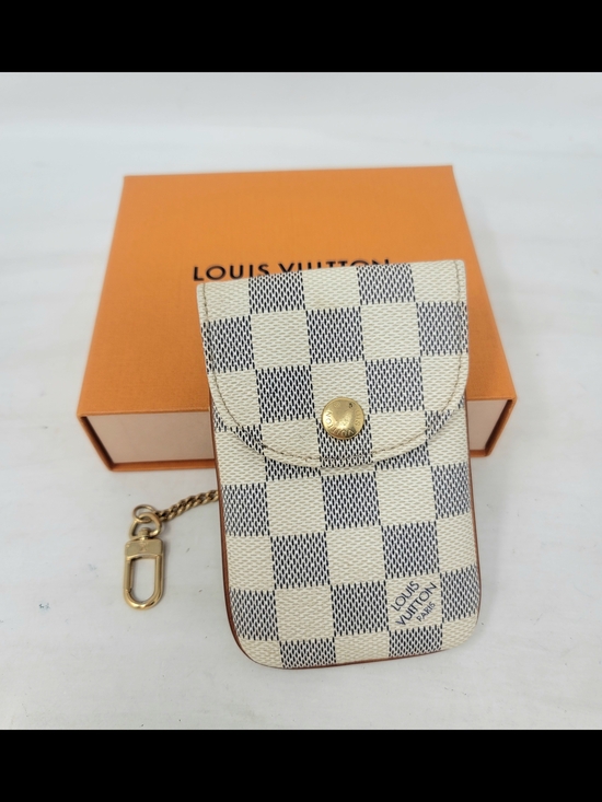 Louis Vuitton Handbags - Louis Vuitton White Azur Damier Canvas Cosmetic Lipstick Pouch Bag Authentic